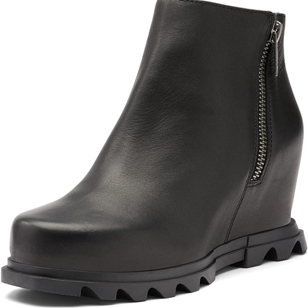 SOREL Women's Joan of Arctic Wedge III Zip Boot — Waterproof Leather Wedge Boots
